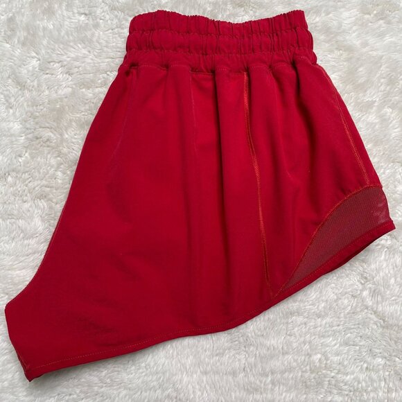 Lululemon #LW7AUSR Women's Red Hotty Hot Low-Rise Lined Shorts Size 8 - Picture 2 of 8